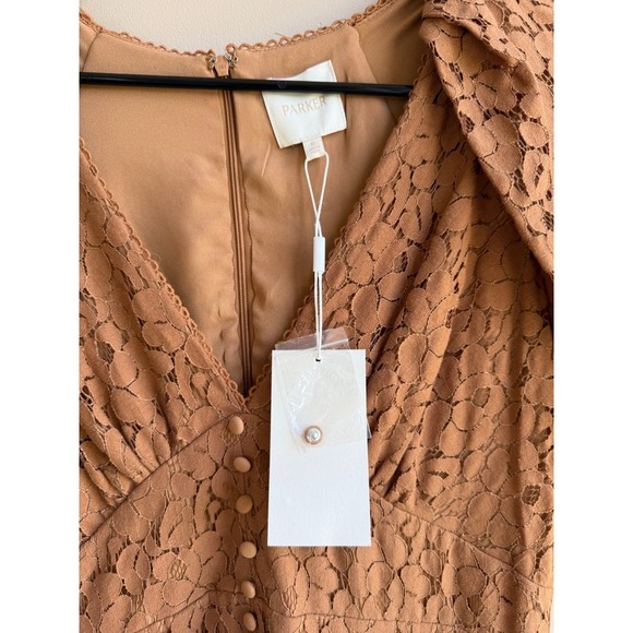 Parker The Sally High Low Dress NWT Women's Size 6 Lace Tiered V-Neck $200 - Picture 6 of 7